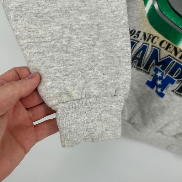 VTG 90s 1995 Men's Grey NFL Green Bay Packers Division Champions Crewneck Sz S - Picture 4 of 7